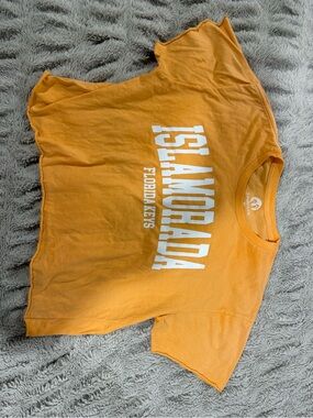 Women's Orange Graphic Crop Tee - Islamorada Florida Keys